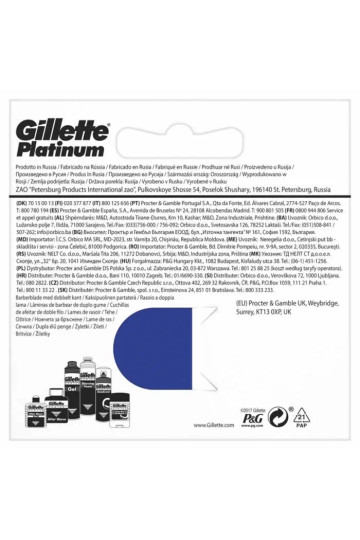 Gillette Platinum Refill 5 Units 