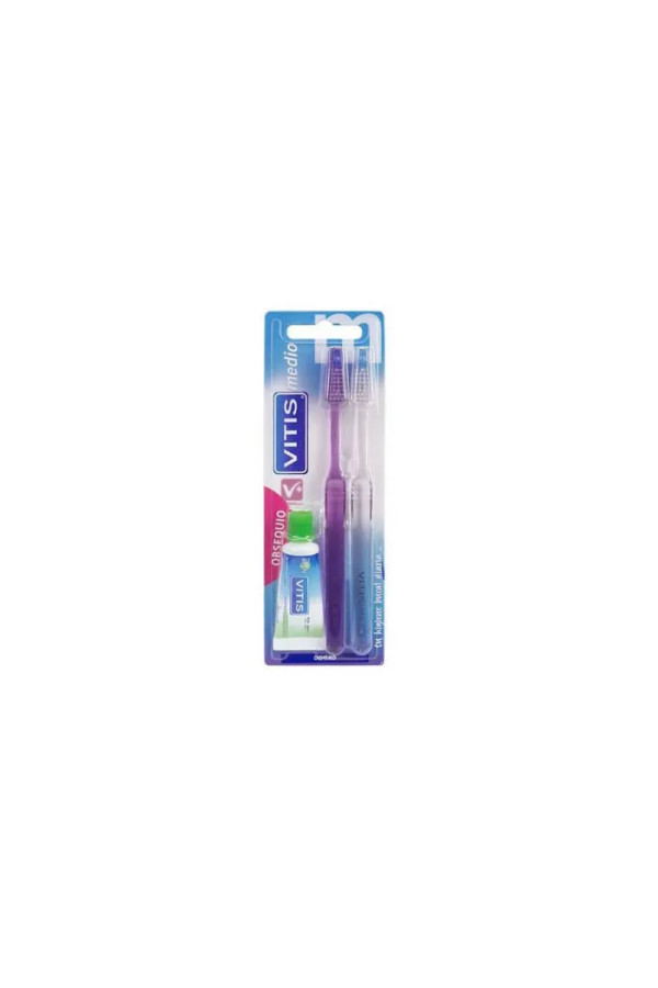 Vitis Duplo Medium Brush + Anticaries 15ml