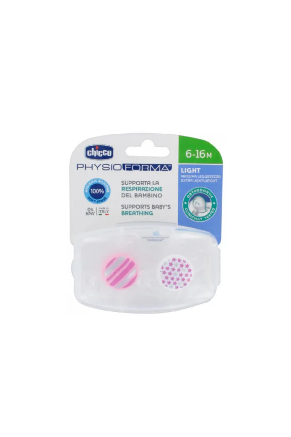 Chicco Pacifier Physio Light Pink 6-16M 2U 
