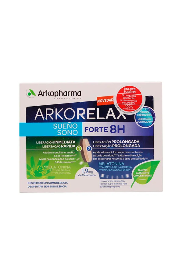 Arkopharma Arkorelax Sleep Forte 8H 30 Two-Layer Tablets