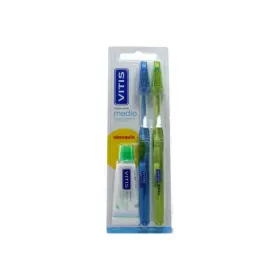 Vitis Toothbrush Medium Two Pack + Toothpaste Vtis 15ml