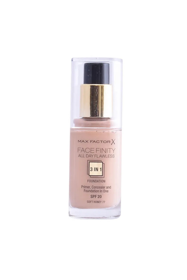 Max Factor Facefinity 3 In 1 Primer, Concealer And Foundation Spf20 77 Softhoney 30ml