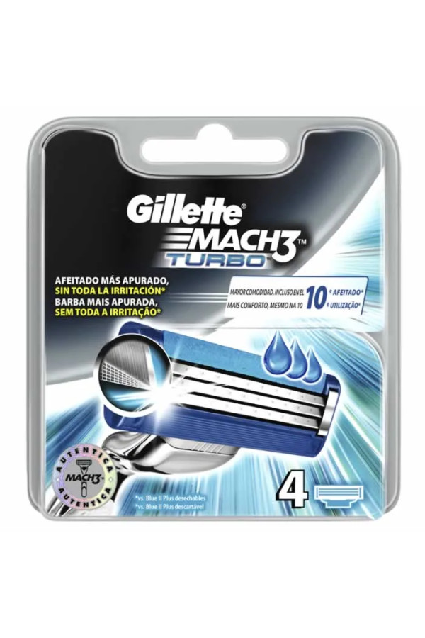 Gillette Mach3 Turbo Refill 4 Units