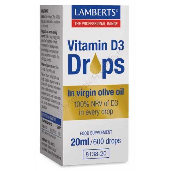 Lamberts Vitamina D3 Gotas 20ml 600 Gotas