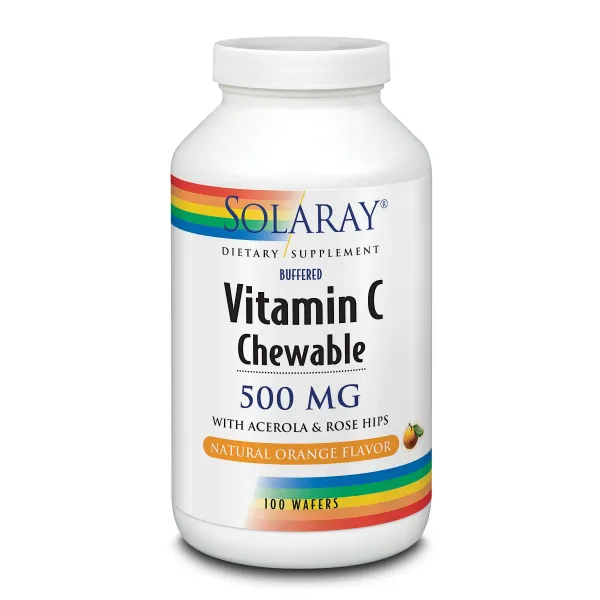 Solaray Vitamina C 500 Mg Sabor Naranja 100 Comp