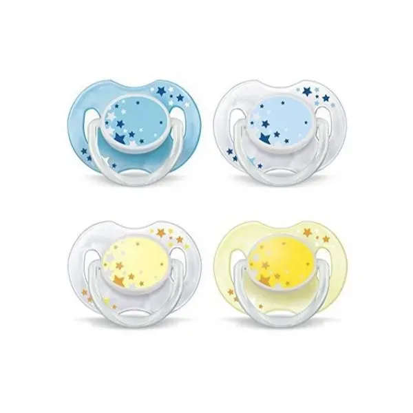 Avent Night Pacifiers 0 to 6 Months 2 Pcs