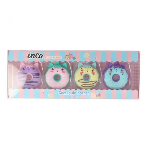 Inca Unicorn Erasers 4 Units