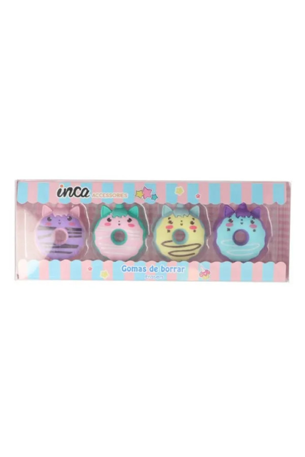 Inca Unicorn Erasers 4 Units