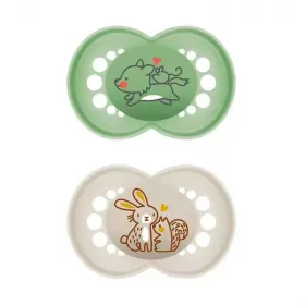 Mam Original Pure Silicone Pacifier +16 Months Green/Beige 2 Units