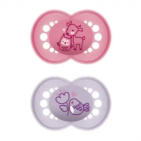 Mam Original Pure Silicone Pacifier +16 Months Pink/Lilac 2 Units