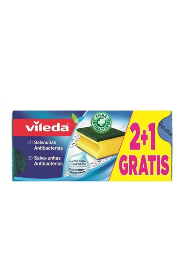 Vileda Antibacterial Scourer 3 Units