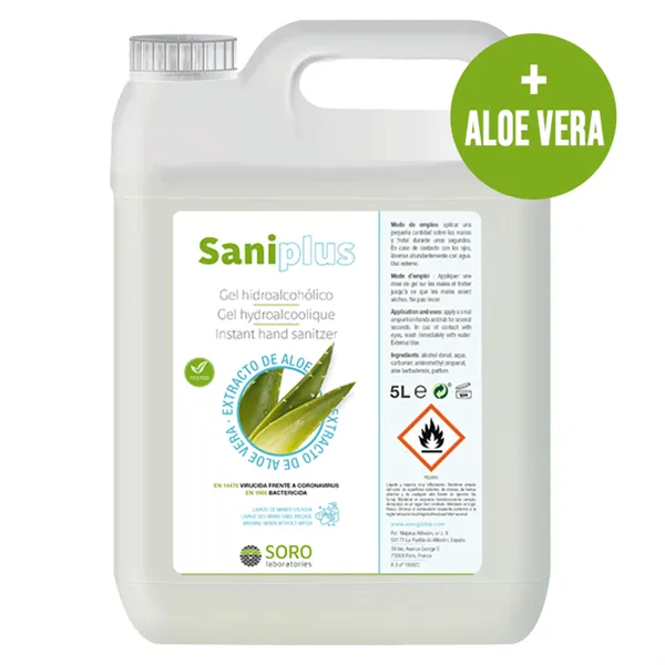 Hydroalcoholic Hand Gel Sanitizer With Aloe Vera 5 Litres