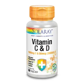 Solaray Vitamina C y D 60 Vcaps