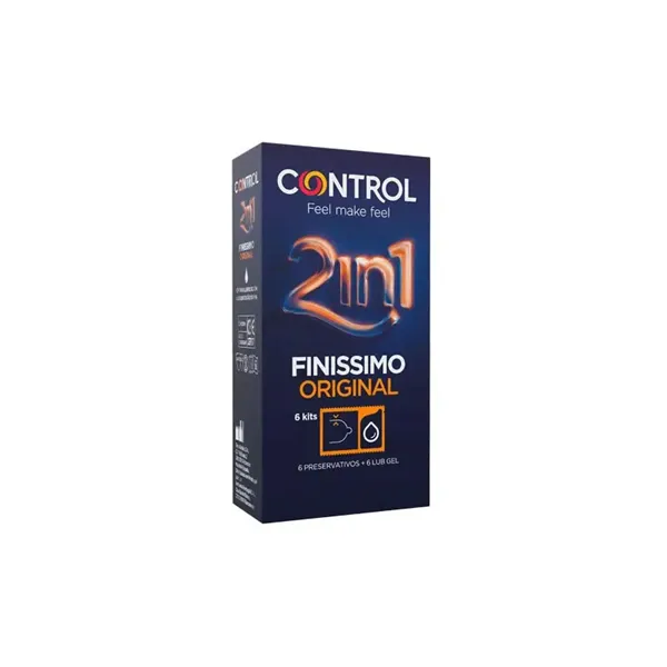 Finissimo Control 2 In 1 Condom/Lubricant 6 Units