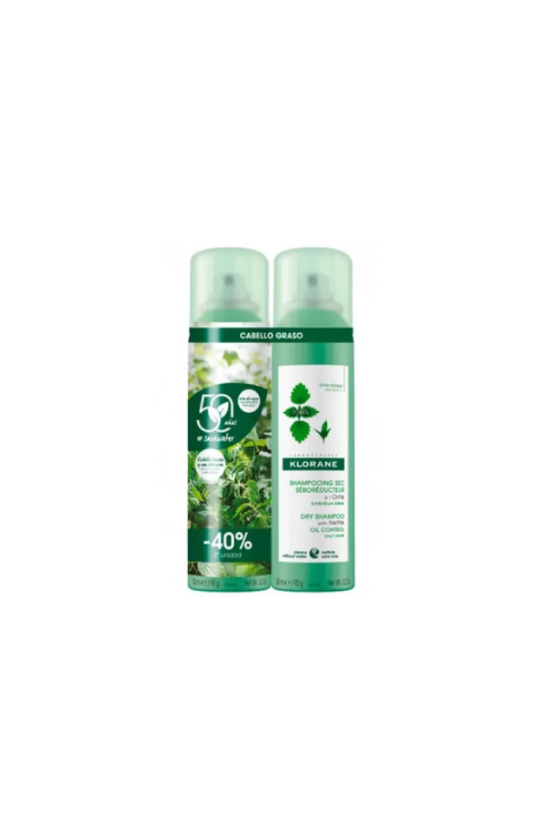 Klorane Purifying Dry Shampoo Nettle 2x150ml