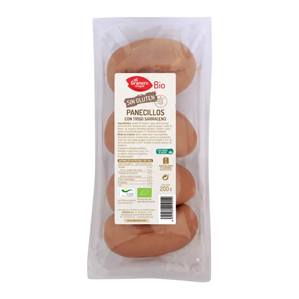 Granero Panecillos Con Trigo Sarraceno Sin Gluten Bio 4 Ud
