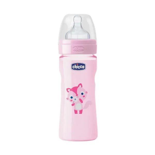 Chicco Biberon Wp Pp Pink 250 Silicone Medium Flow